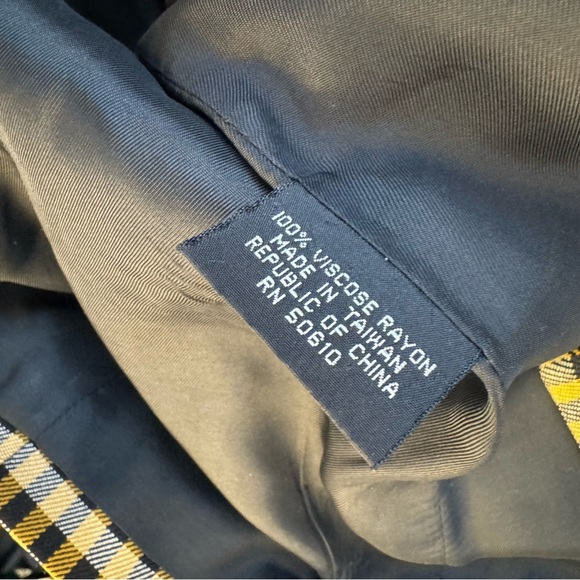 Vintage Kasper for ASL Black & Yellow Plaid Blazer Shoulder Pads Clueless Cher - Picture 7 of 9